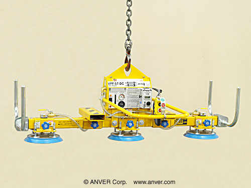 ANVER Battery Powered Vacuum Generator with Three Pad Lifting Frame and Fork Truck Adapters for Lifting & Handling Arcylic Sheets 7 ft x 6 ft (1.83 m x 1.8 m) up to 1500 lb (681 kg)